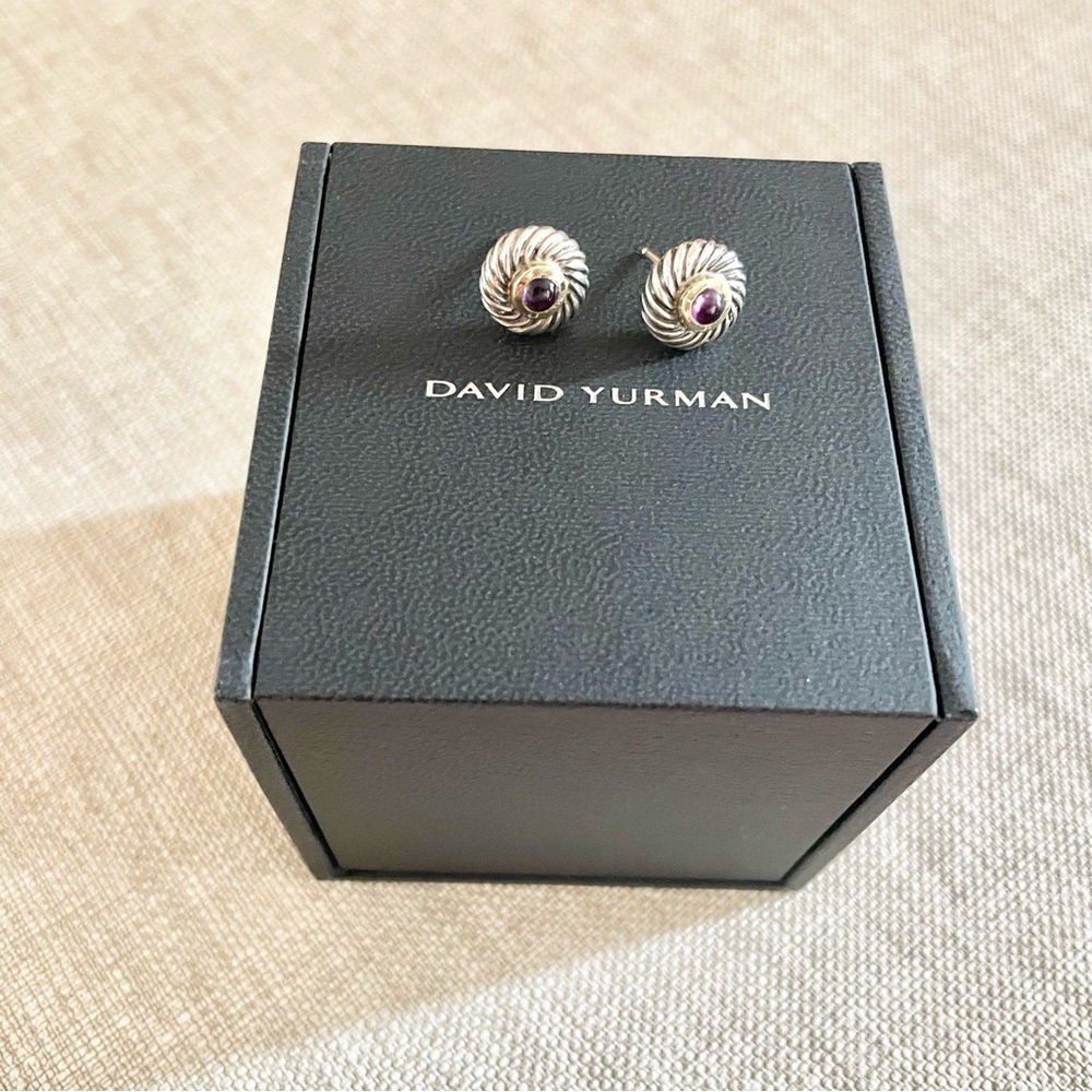 David Yurman Amethyst Cookie Stud Earrings - Picture 10 of 10